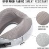 Travel Pillow for Airplane Memory Foam - Neck Support Travel Pillows for Sleeping, Traveling, Car, Home - Adult Flight Pillow Kit with Sleep Mask, Earplugs, Breathable Cover Machine Washable, Gray - Image 2